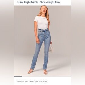Abercrombie & Fitch Ultra High Rise 90s Slim Straight Jean
